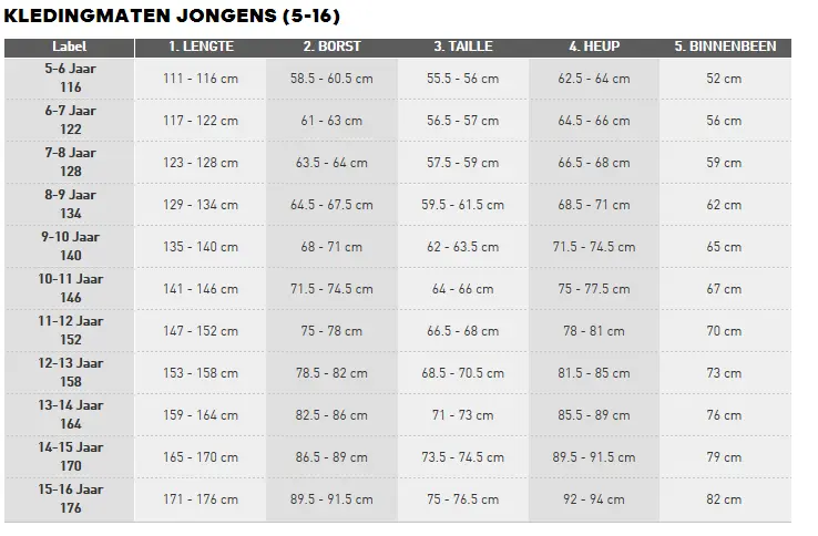 Ajax Jerseys Store – maattabel-kledingmaten-jongens Collection for Fans